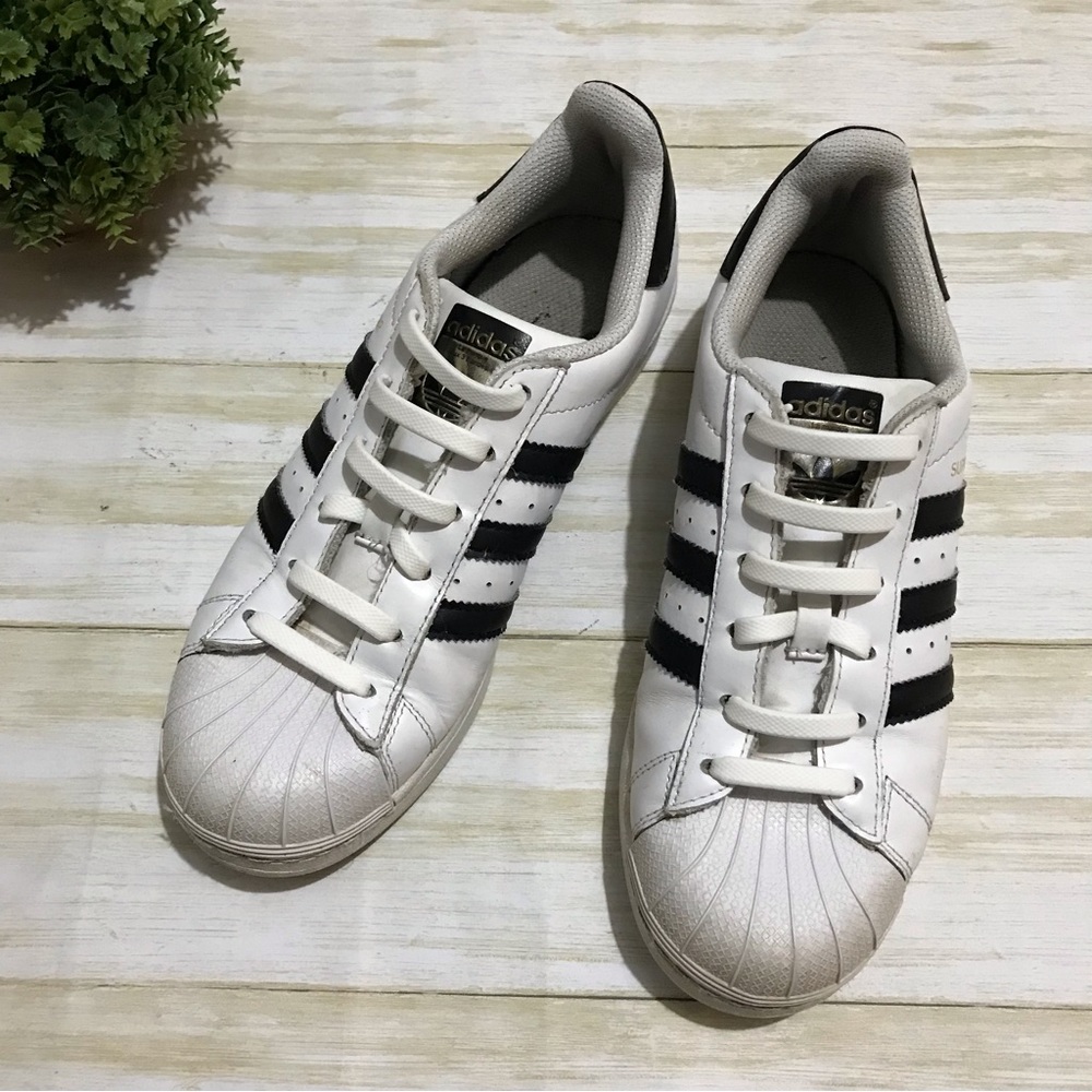 adidas White and Black Superstar Sneakers